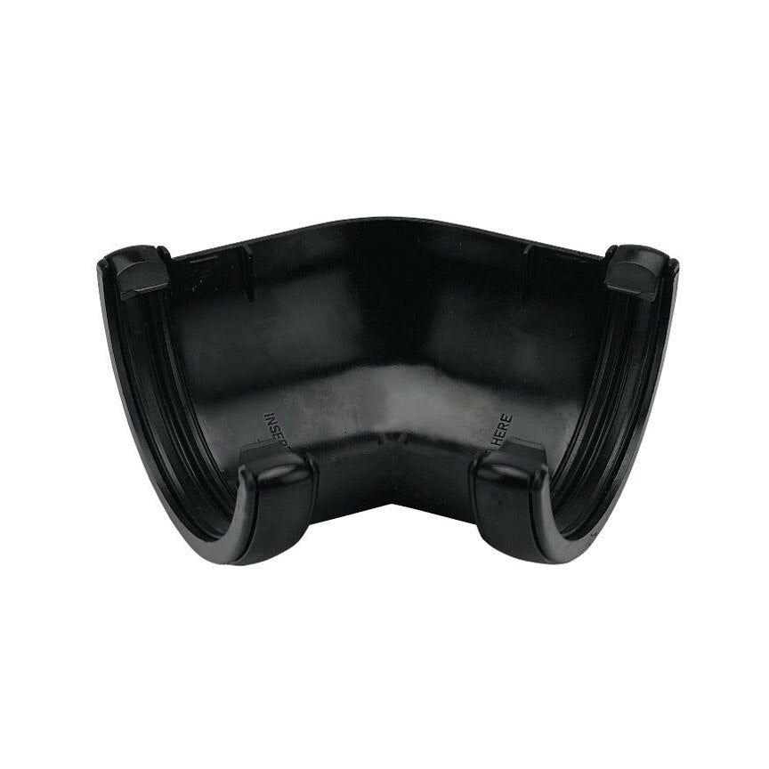 FLOPLAST ROUND 135 DEG GUTTER ANGLE (BLACK)