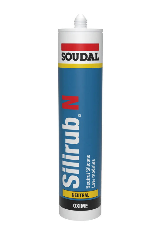 Anthracite Grey Silirub Low Modulus Neutral Cure Silicone Sealant - 300ml Tube Soudal
