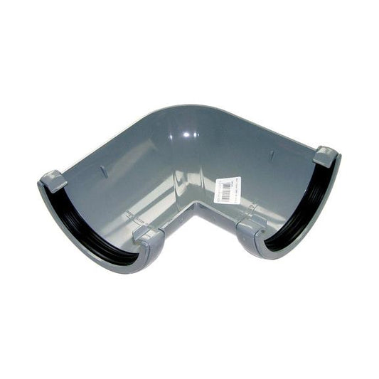 FLOPLAST ROUND 90 GUTTER ANGLE (GREY)