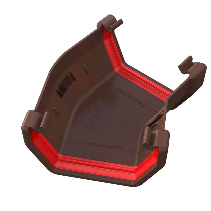 FREEFOAM SQUARE 150 GUTTER ANGLE (BROWN)