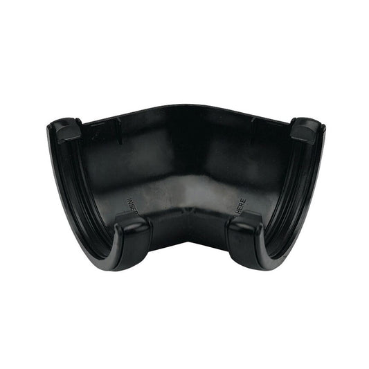 FLOPLAST ROUND 135 DEG GUTTER ANGLE (BLACK)
