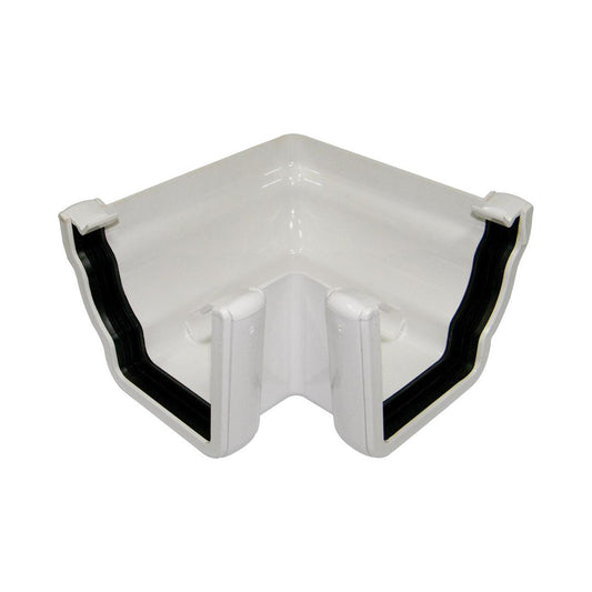 FLOPLAST OGEE EXT 90 GUTTER ANGLE (WHITE)
