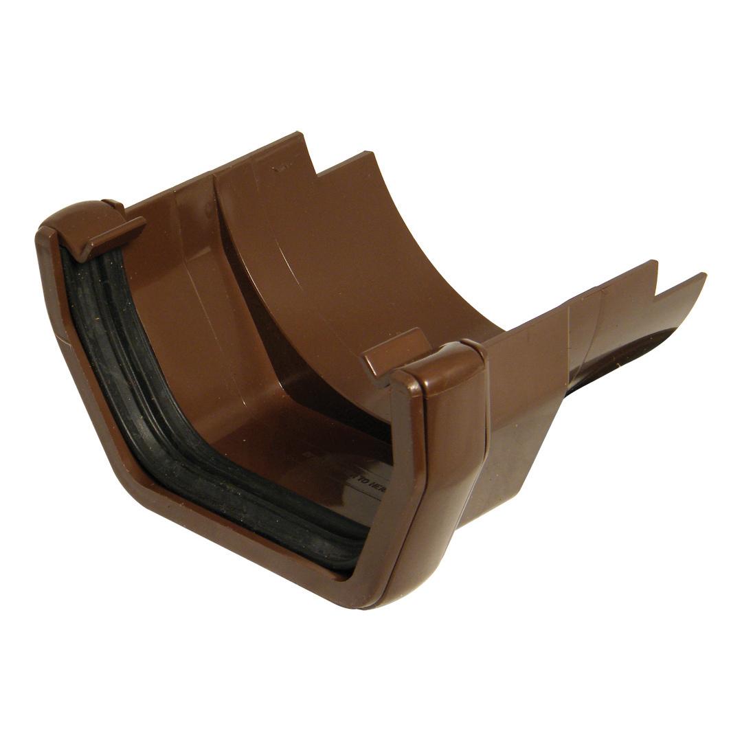 FLOPLAST SQUARE TO ROUND CAST GUTTER ADAPTOR (BROWN)