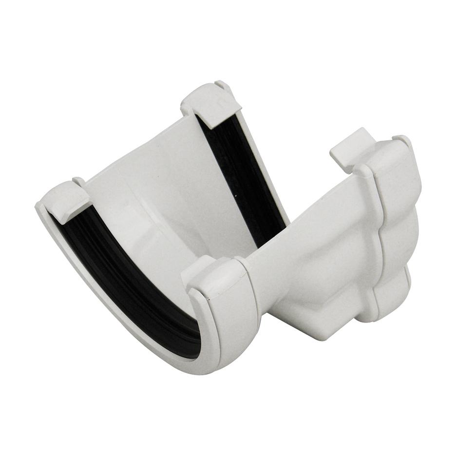 FLOPLAST L/H OGEE TO RND GUTTER ADP (WHITE)
