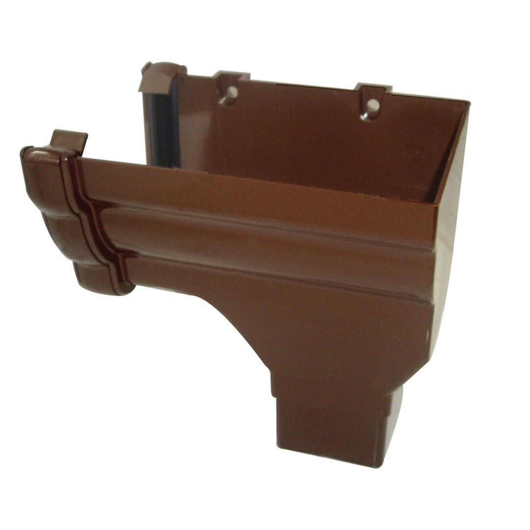 FLOPLAST OGEE STOPEND OUTLET R/H (BROWN)